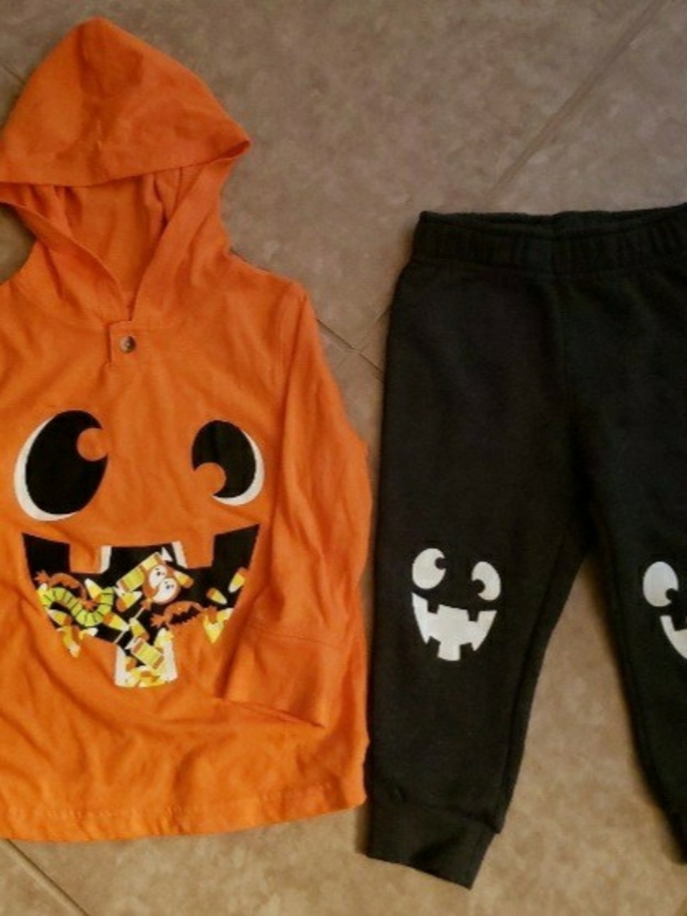 Kids Pumpkin Hooded Costume Set - Orange and Black Cat & Jack 2T